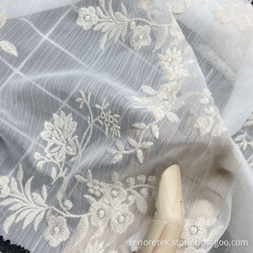 30D Woven Lace Tulle Chiffon Embroidery Fabric